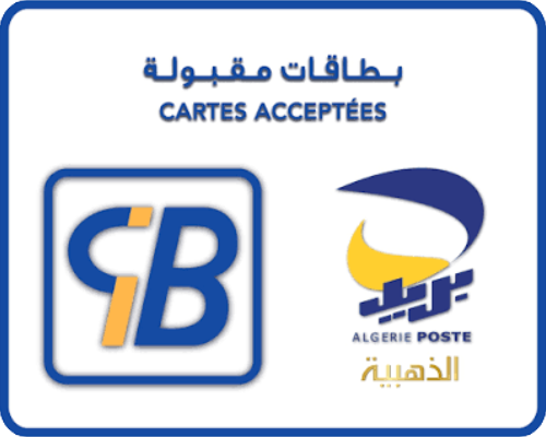 Cartes CIB et Edahabia acceptées